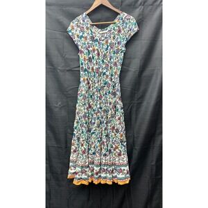 Soft Surroundings Kara Tiered Floral Midi Dress PS Prairie Cottage Girly Boho